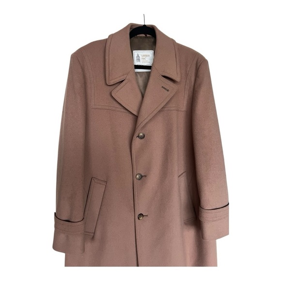 London Fog Vintage Mens Brown Wool Single Breasted Coat Size 44 - Picture 7 of 14